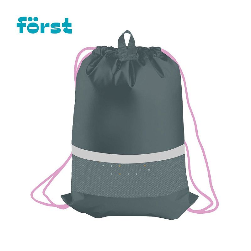 Мешок для обуви 1 отделение Först "Little princess", 360*460мм, вентиляционная сеточка, светоотражающая полоса 