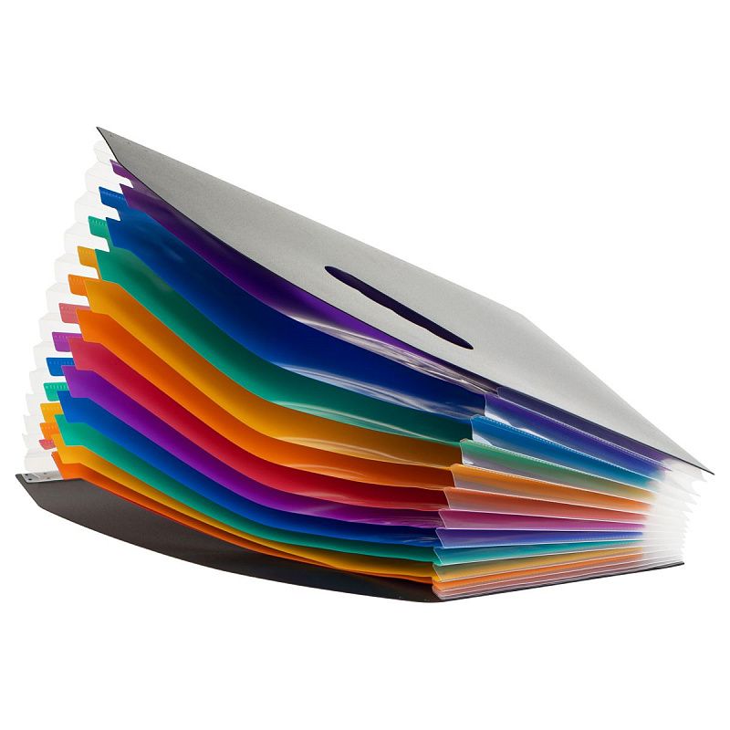 Лоток-органайзер для хранения документов СТАММ А4, 13 отделений,  черный 