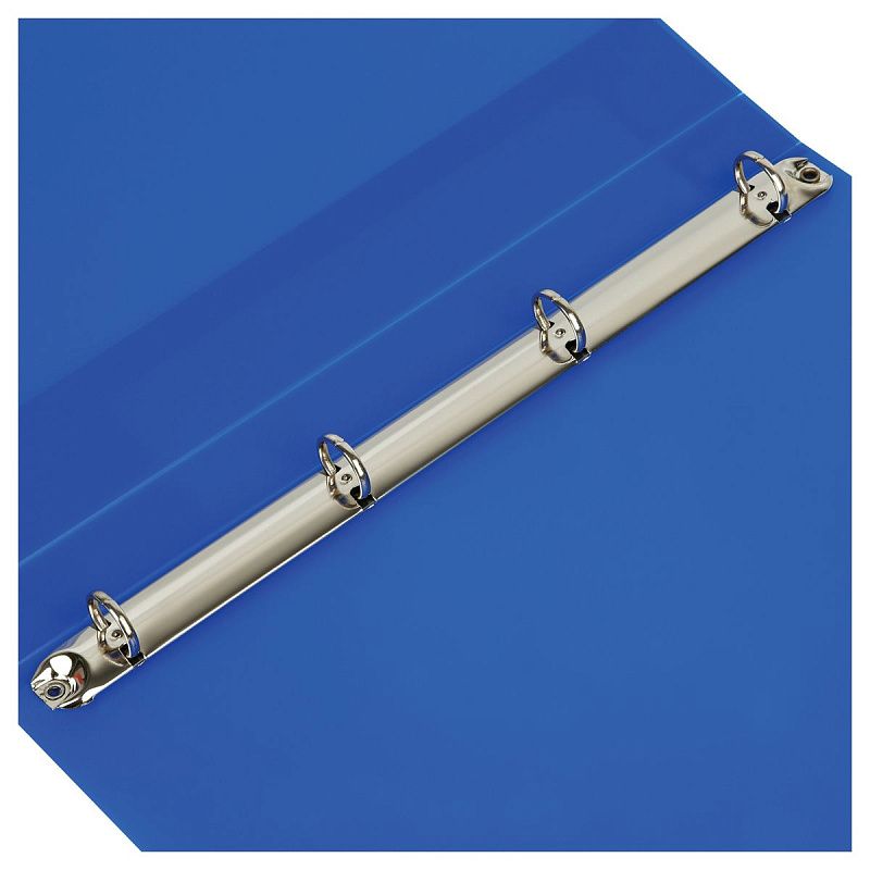 Папка на 4 кольцах СТАММ "Стандарт" А4, 25мм, 700мкм, пластик, синяя 