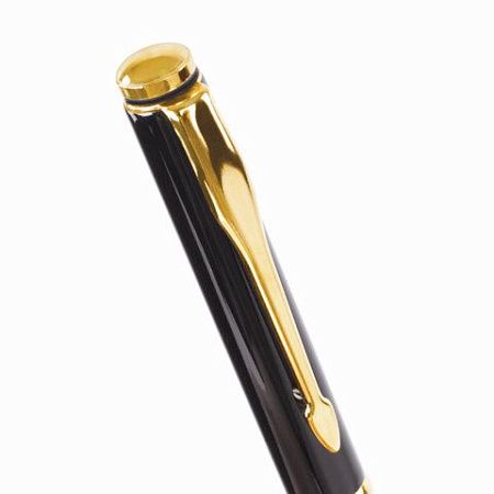 Ручка подарочная шариковая GALANT "ARROW GOLD", корпус черный/золотистый, детали золотистые, узел 0,7 мм, синяя, 143523 