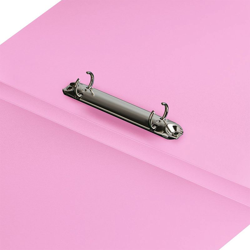 Папка на 2 кольцах СТАММ А4, 25мм, 500мкм, пластик, пастель, розовая 