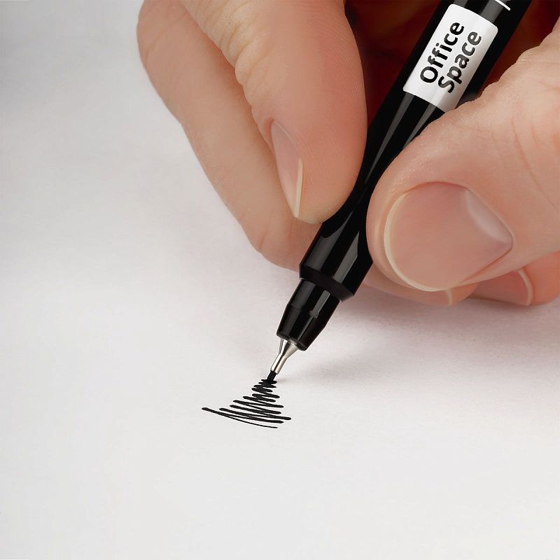 Маркер перманентный OfficeSpace черный, тонкий металл. наконечник, 0,5мм 