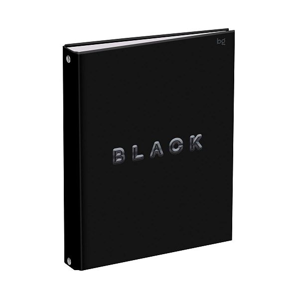 Тетрадь на кольцах А5, 120л., BG "Just black", soft-touch ламинация, выб. лак