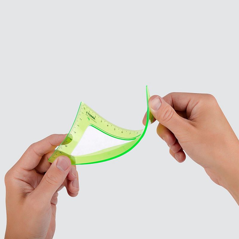 Треугольник 30°, 13см СТАММ, пластиковый, гибкий, прозрачный, зеленый, европодвес 