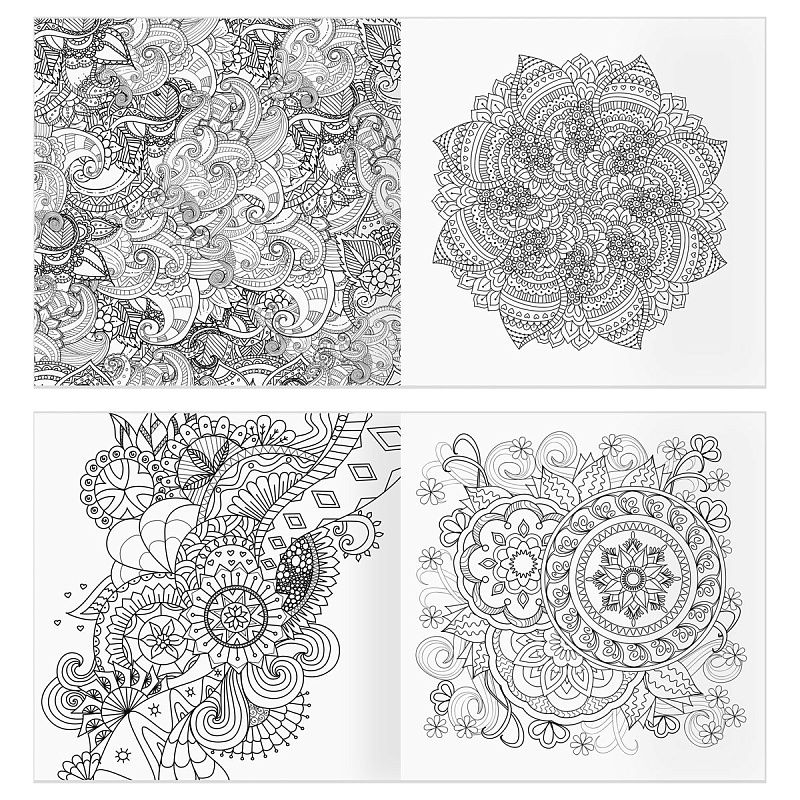 Раскраска для взрослых 228*228, 64 стр., ТРИ СОВЫ "Антистресс-терапия. Узоры", склейка