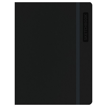 Скетчбук для акварели 40л., А5 BG "Bright. Black", кожзам, на резинке, 200г/м2