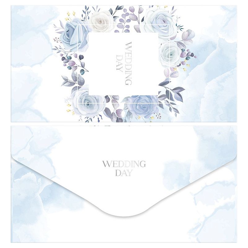 Конверт для денег MESHU "Wedding" 85*164мм, матовая ламинация, фольга, 3 дизайна
