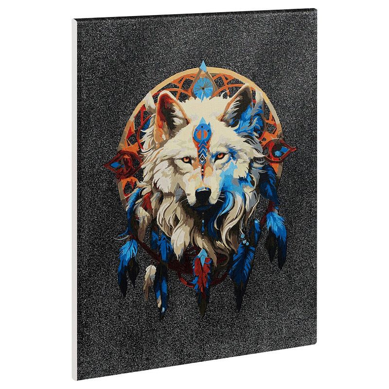 Картина по номерам на холсте с глиттером ТРИ СОВЫ "Ловец снов", 30*40, с акриловыми красками и кистями