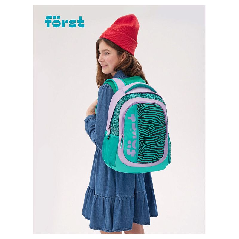 Рюкзак Först F-Trend "Animal pattern" 40*29*18см, 2 отделения, 3 кармана, эргономичная спинка 