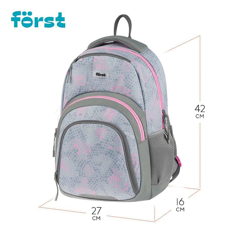 Рюкзак Först F-Line "Stay cool" 42*27*16см, 1 отделение, 5 карманов, уплотненная спинка 