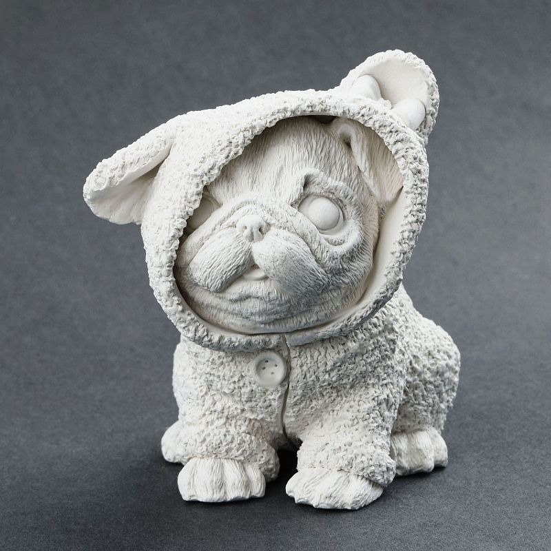 Набор для росписи из гипса ТРИ СОВЫ "Мопс в костюмчике", высота фигурки 8,5см, с красками и кистью, картонная коробка