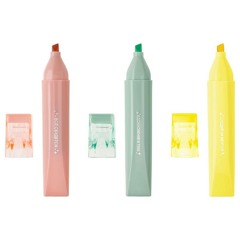 Текстовыделитель MESHU "Wishes", ассорти, пастельные цвета, 1-5 мм, шоу-бокс 