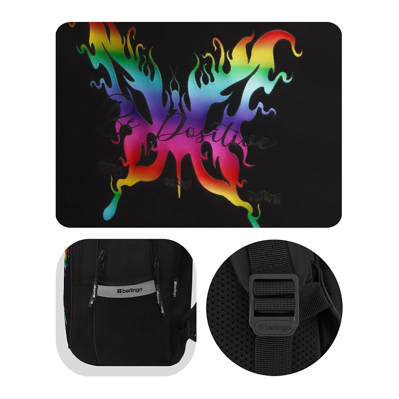 Рюкзак Berlingo Modern "Holographic" 38*30*18см, 3 отделения, 2 кармана, эргономичная спинка 