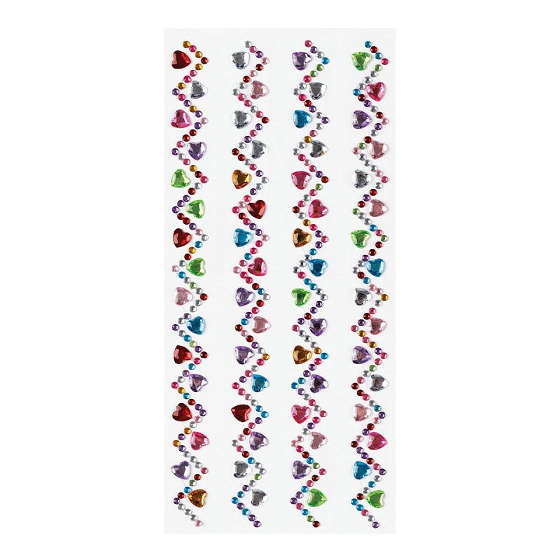 Наклейки акриловые MESHU "Zigzag", 25*10см, стразы, 396 наклеек, инд. уп., европодвес