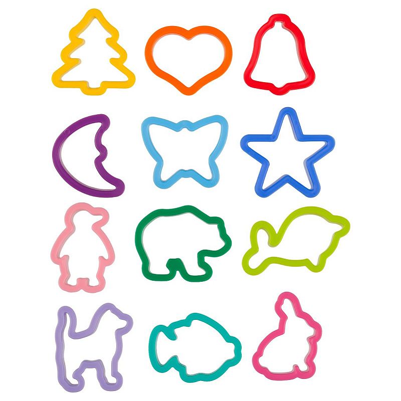 Тесто для лепки Гамма "Малыш", 8 цветов, 480г, формочки, скалка, стек, картоннная упаковка