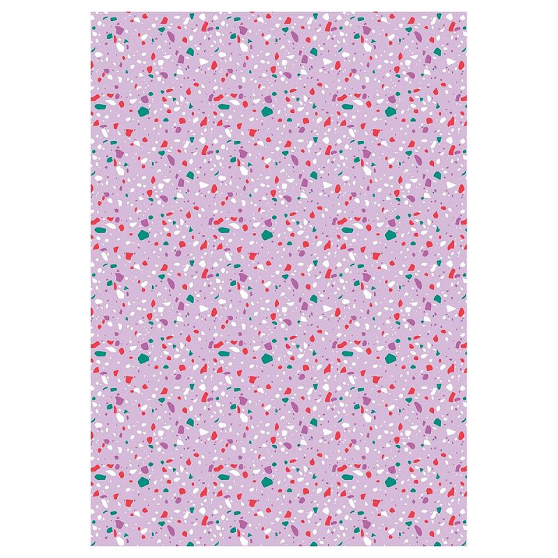 Упаковочная бумага глянц. 70*100см, MESHU "Terrazzo", 80 г/м2, ассорти, 5 дизайнов