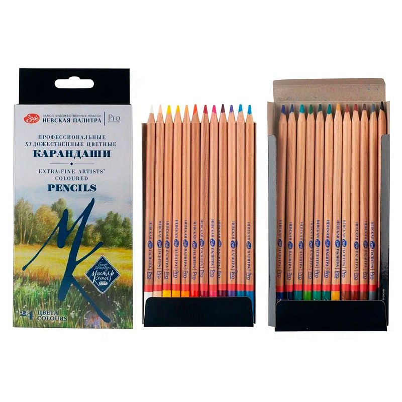 Набор профессиональных цветных карандашей "Мастер-Класс", 24 цвета, в картонной коробке