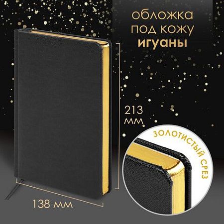 Ручка шариковая PARKER "Jotter Plastic CT", корпус черный, ежедневник А5 черный, золотой срез, пакет, 880894 