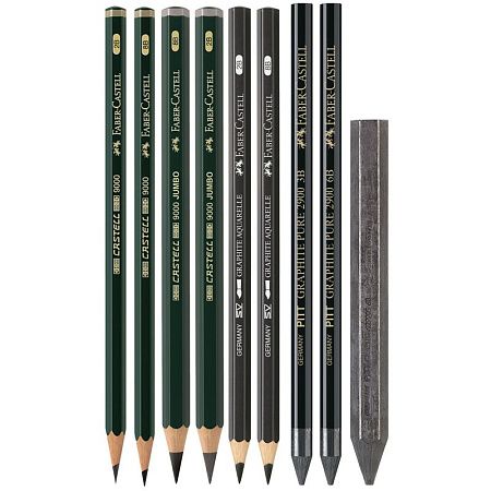 Набор карандашей ч/г Faber-Castell "Pitt Graphite", 11 предметов, заточен., метал. кор.