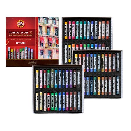 Пастель художественная Koh-I-Noor "Toison D`or Soft 8517", 72 цвета, картон. упаковка