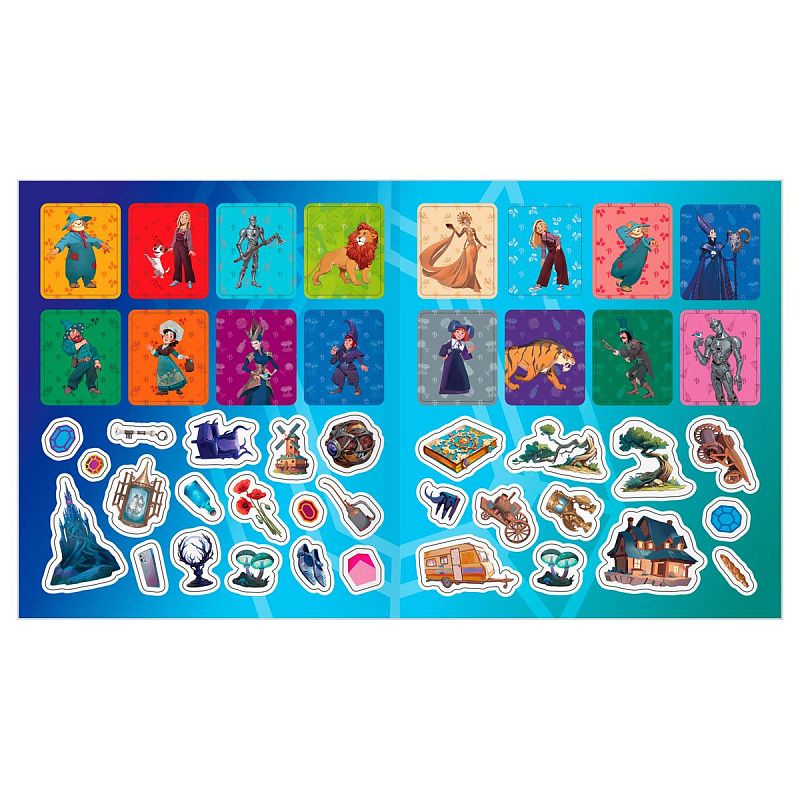 Раскраска фигурная с наклейками А4, 16 стр., ТРИ СОВЫ "Волшебник Изумрудного города"