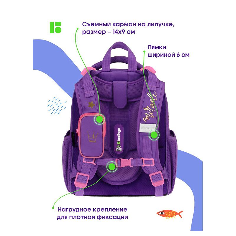 Ранец Berlingo Expert "Hedgehog" 37*28*16см, 2 отделения, 2 кармана, анатомическая спинка 