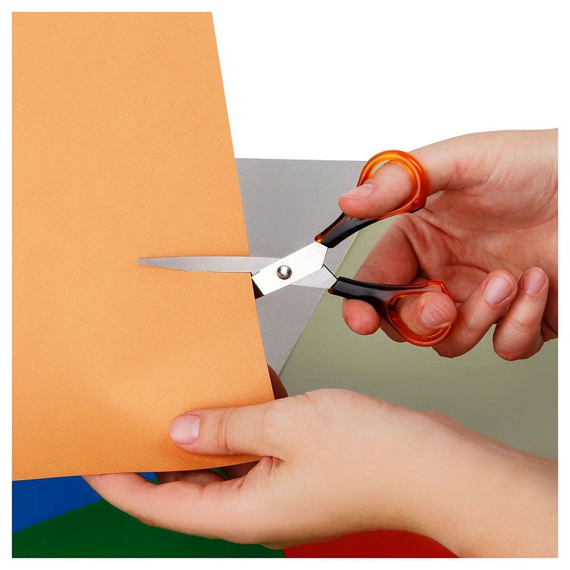 Ножницы OfficeSpace 16,2см, ручки под янтарь, ПВХ чехол с европодвесом