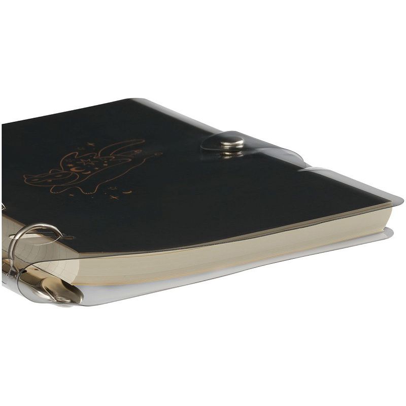 Тетрадь на кольцах 120л., А5, клетка MESHU "Black cat", с пластиковой обложкой