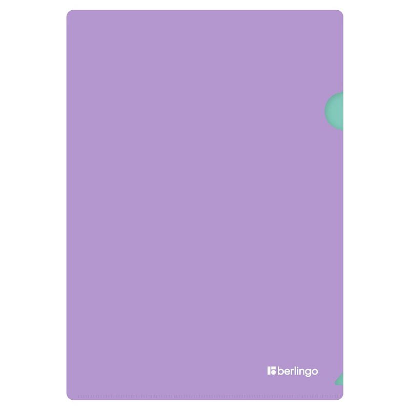 Папка-уголок Berlingo "Haze" А4, 200мкм, софт-тач, двухцветная, мятная/сиреневая