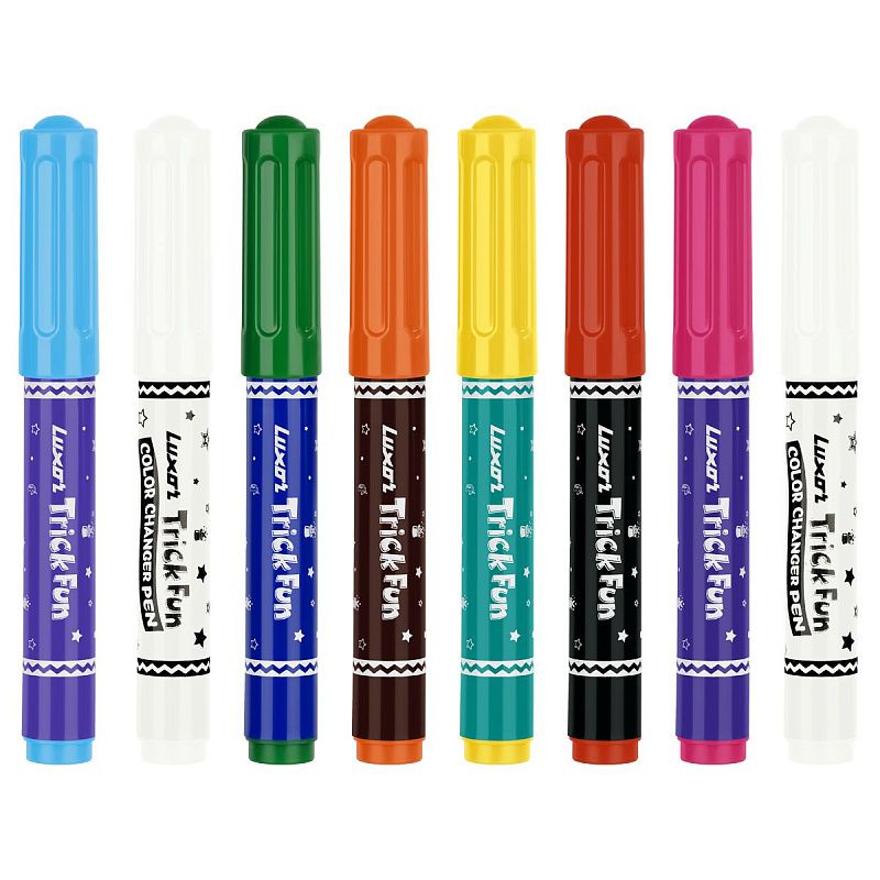 Фломастеры Luxor "Trick Fun ", меняющие цвет, утолщенные, 06цв.+2, 8шт., картон, европодвес