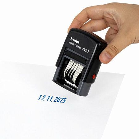 Датер-мини месяц цифрами, оттиск 22х4 мм, синий, TRODAT 4820 BANK, корпус черный, 82498