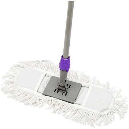 Швабра-рамка OfficeClean Professional, телеск. ручка из нерж. стали 125см, насадка МОП хлопок 40см