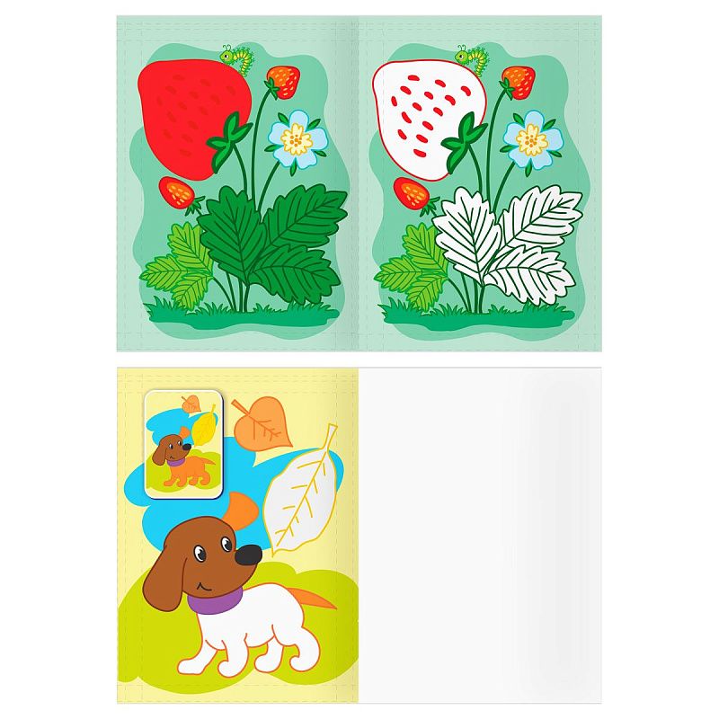 Раскраска пальчиковая с цв. фоном А5, 8 стр., ТРИ СОВЫ "Рисую пальчиками. Выпуск 2"