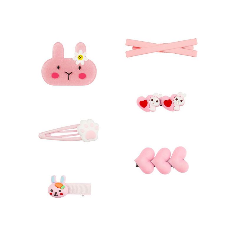 Заколки для волос MESHU, розовые, 6шт., европодвес