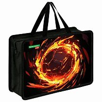Папка на молнии с ручками BRAUBERG KIDS А4, 1 отделение, пластик, 100 мм, "Fire split", 273378