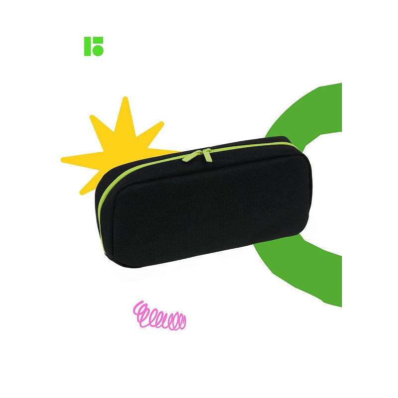 Пенал мягкий 1 отделение, 1 карман, 215*95*44 Berlingo "Black and yellow", полиэстер, внутренний органайзер 