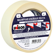 Клейкая лента малярная Unibob, 38мм*50м, инд. упаковка