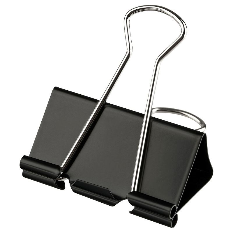 Зажимы для бумаг 19мм, OfficeSpace, 12шт., черные, картонная коробка