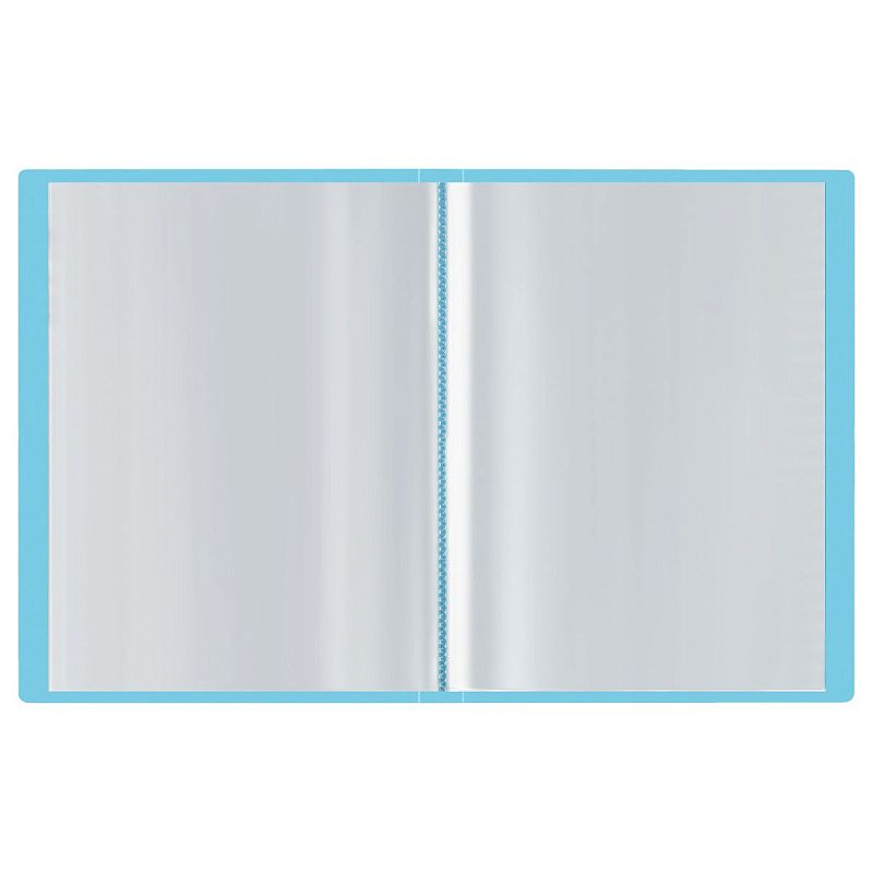 Папка с 30 вкладышами СТАММ А4, 17мм, 500мкм, пластик, пастель, голубая 