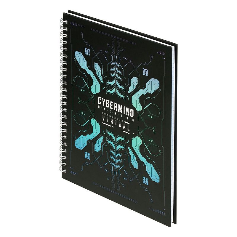 Тетрадь 80л., А5, клетка на гребне BG "Virtual", матовая ламинация, твердая обложка