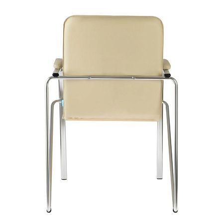 Стул Helmi HL-F04 "Самба М", каркас металл хром, экокожа, бежевый BOX2