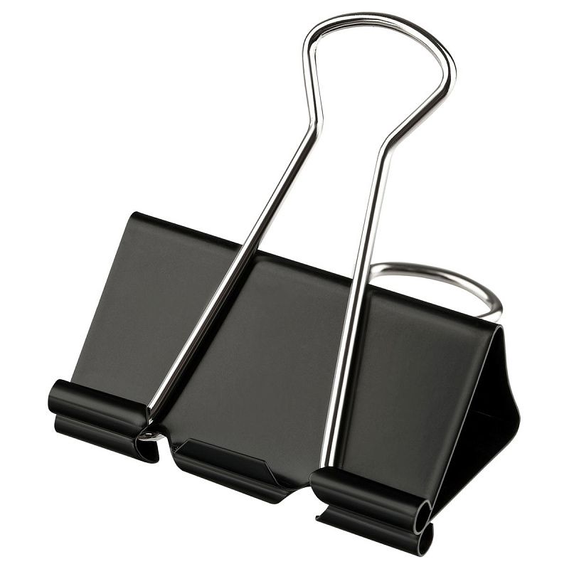 Зажимы для бумаг 15мм, OfficeSpace, 12шт., черные, картонная коробка