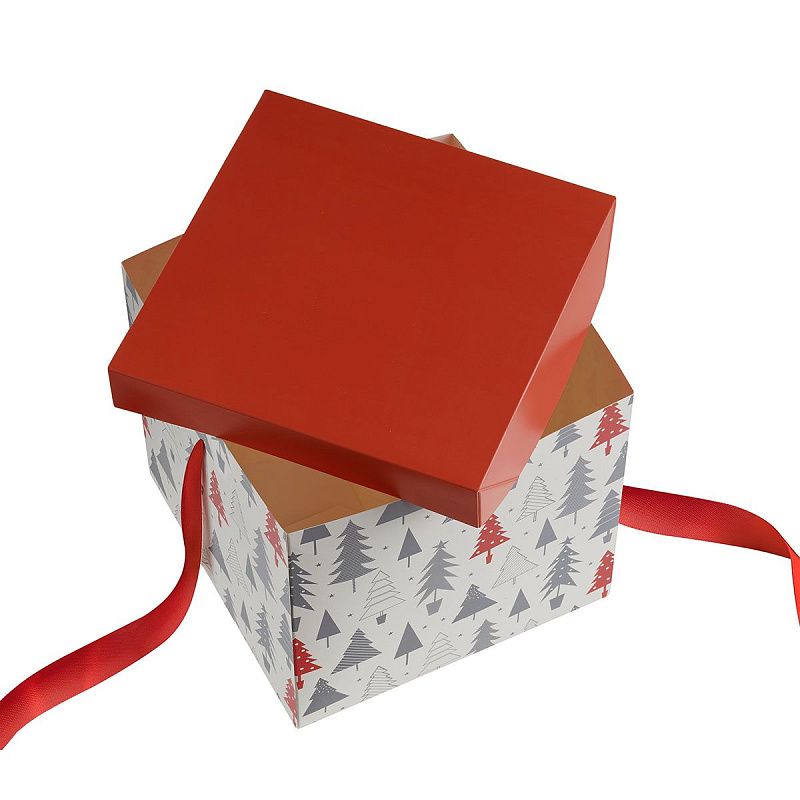 Коробка складная подарочная MESHU "Сканди", (20*20*20см), с лентой