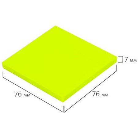 Блок самоклеящийся прозрачно-желтый (стикеры) BRAUBERG TRANSPARENT 76х76 мм, 100 листов, 115207