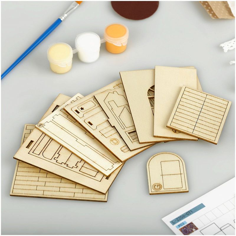 Сборная модель ТРИ СОВЫ, Румбокс "Комната малыша", 9*9*10,8см, картонная коробка