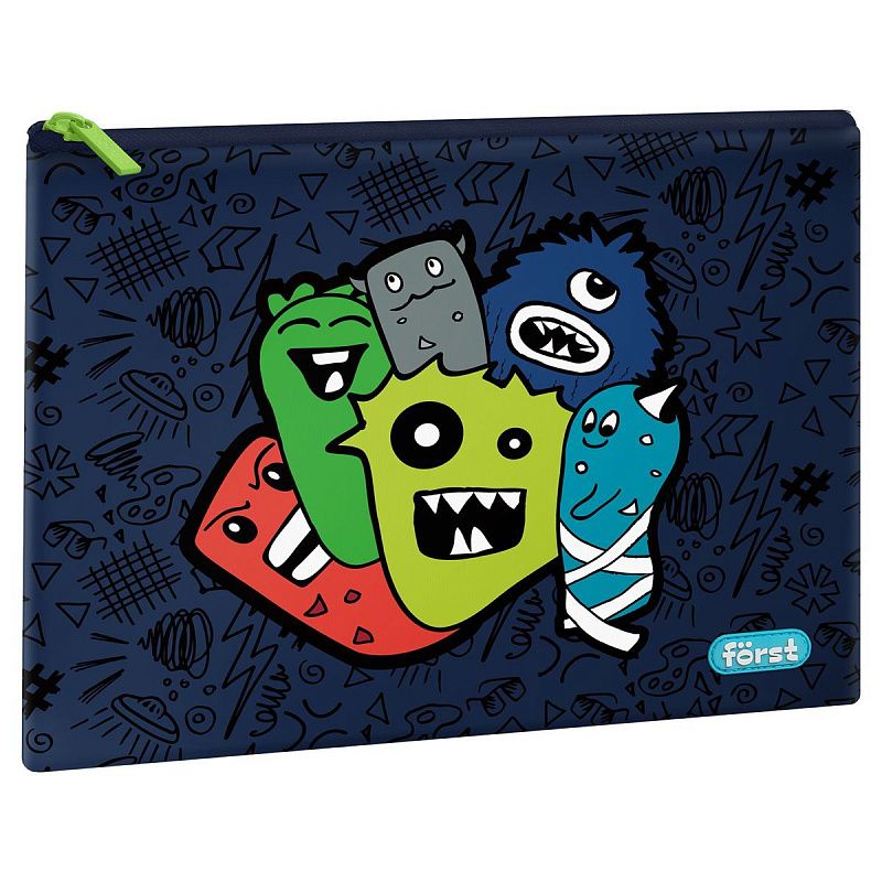 УЦЕНКА - Папка текстильная А5 Först "Monsters", 255*205мм, 1 отделение, полиэстер (осн 352129)