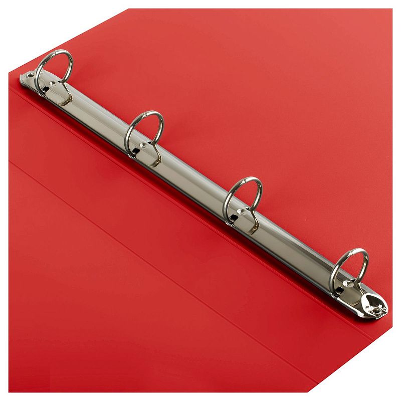 Папка на 4 кольцах СТАММ "Стандарт" А4, 40мм, 700мкм, пластик, красная 