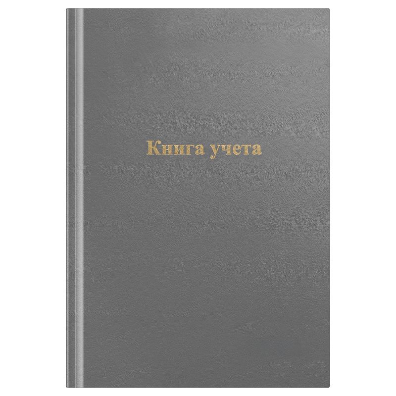 Книга учета OfficeSpace, А4, 96л., клетка, 200*290мм, бумвинил, цвет серый, блок офсетный