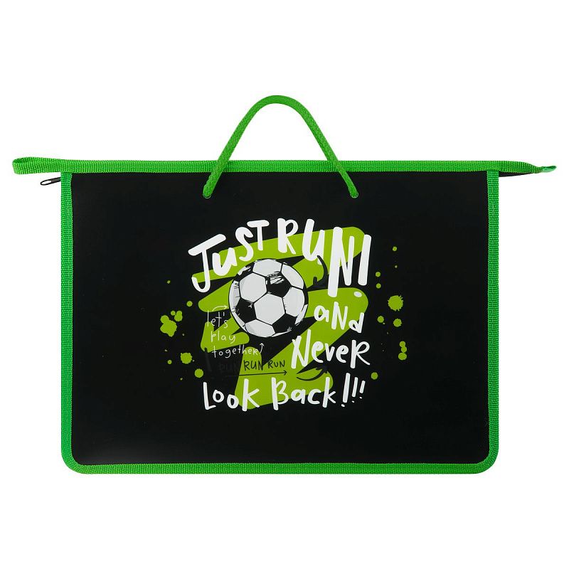 Папка с ручками А4 ArtSpace "Football", пластик, на молнии, 45мм 