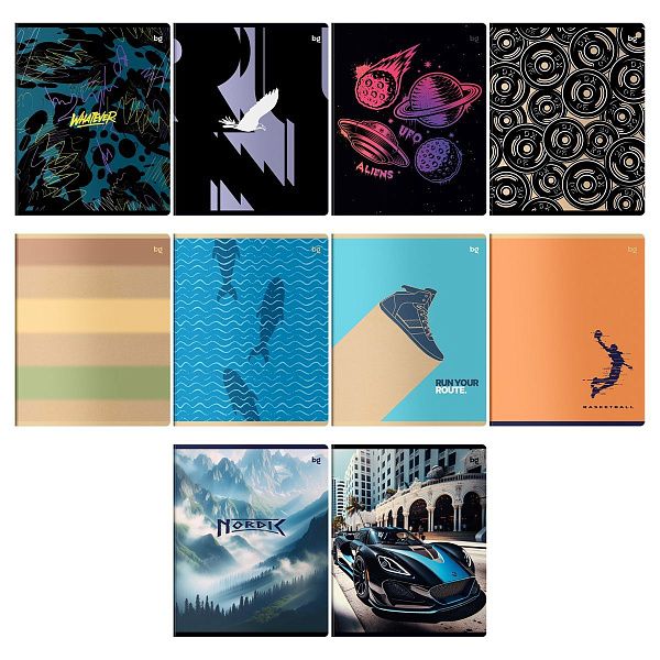 Тетрадь 96л., А5, клетка BG "Mix-10 Мальчики"